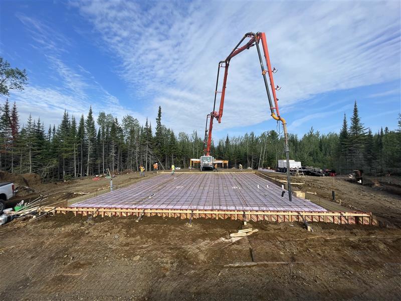 Shows the Slab right before it was poured to highlight the foam